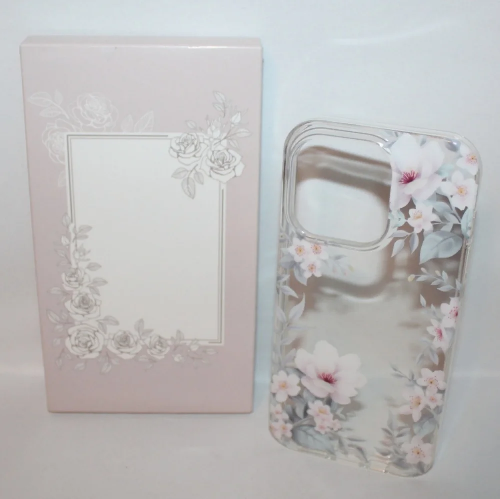 Elegant Floral Clear Silicone Case Apple iPhone 14 Pro Max